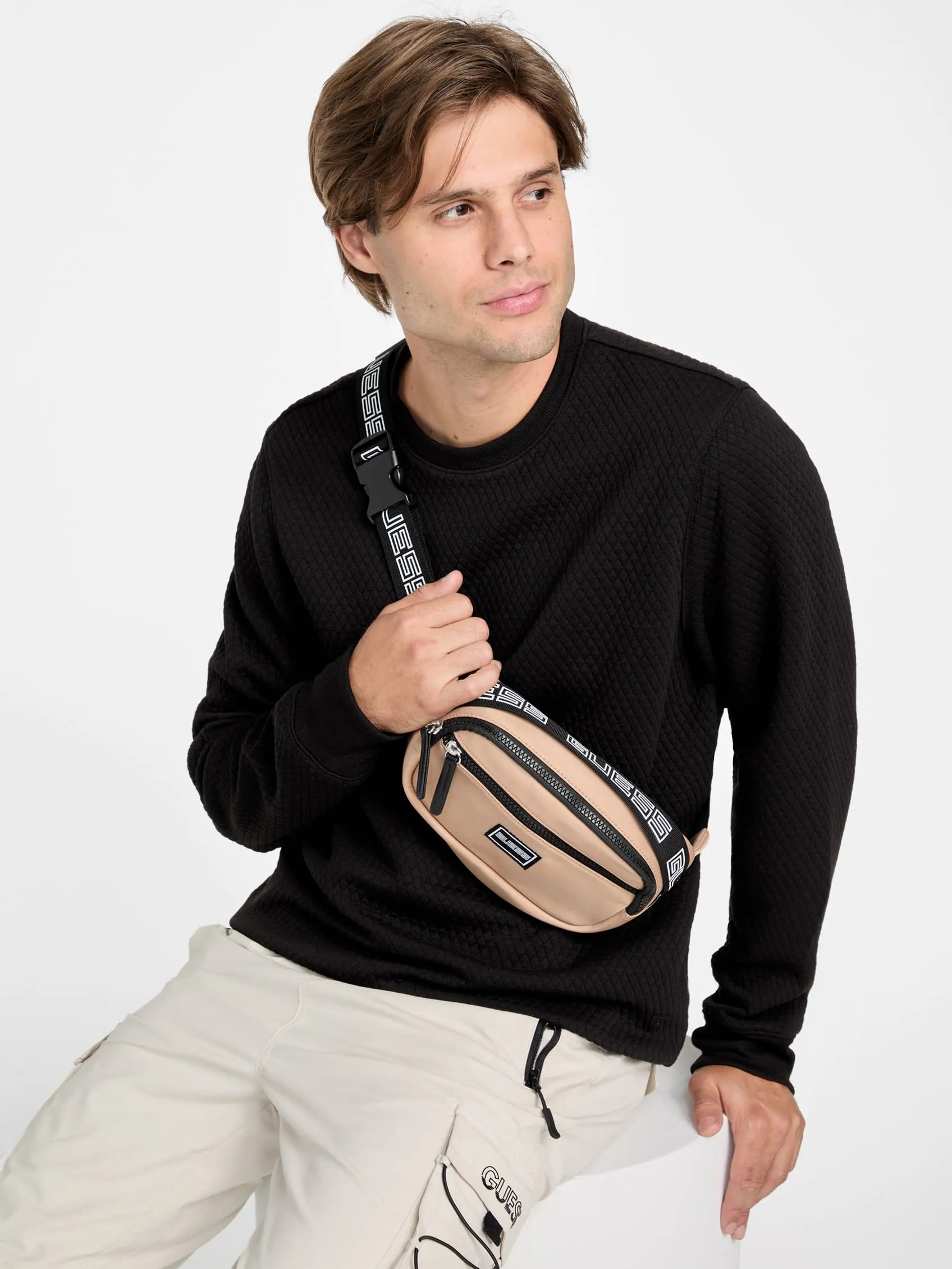Nylon Logo-Tape Fanny Pack