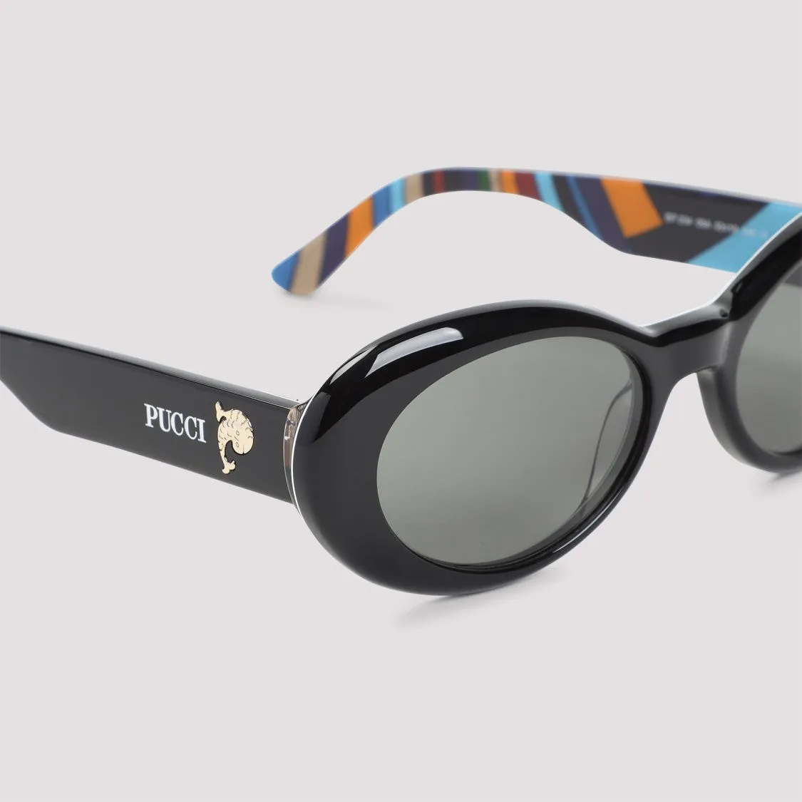 Oval Black Acetate Sunglasses