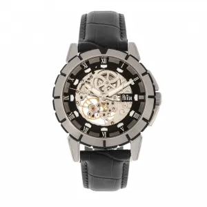 Philippe Automatic Skeleton Leather-Band Watch