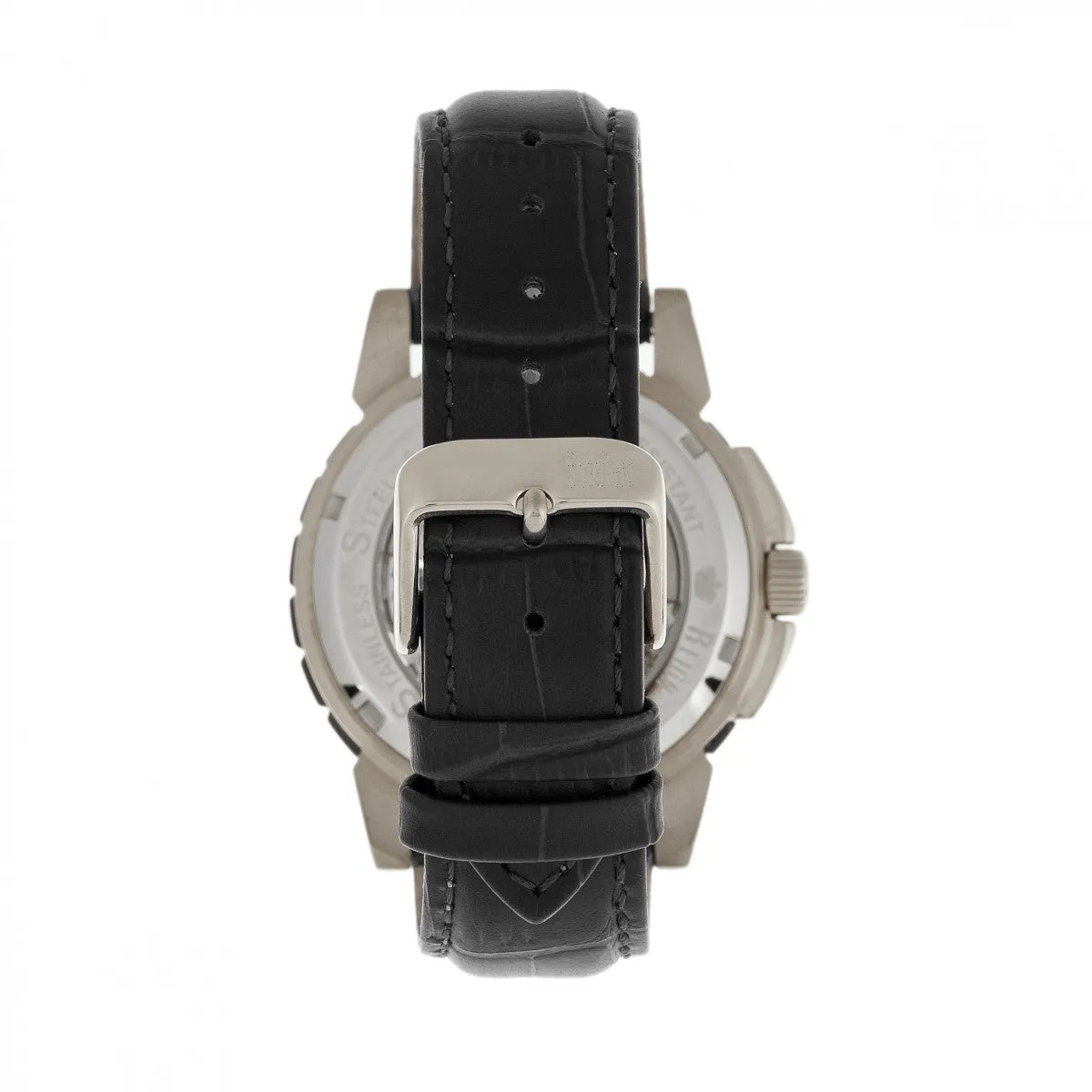 Philippe Automatic Skeleton Leather-Band Watch