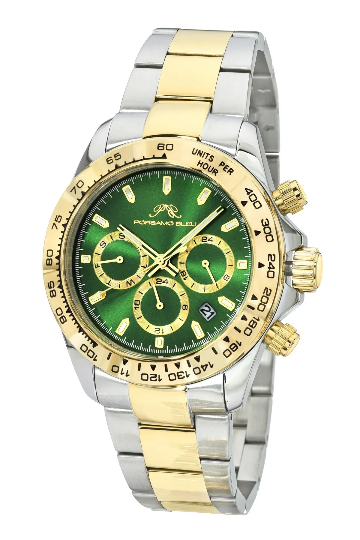 Preston Stainless Steel Two Tone & Green Men's Watch 1035CPRS