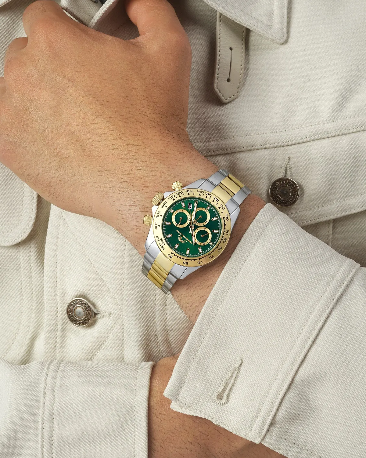 Preston Stainless Steel Two Tone & Green Men's Watch 1035CPRS