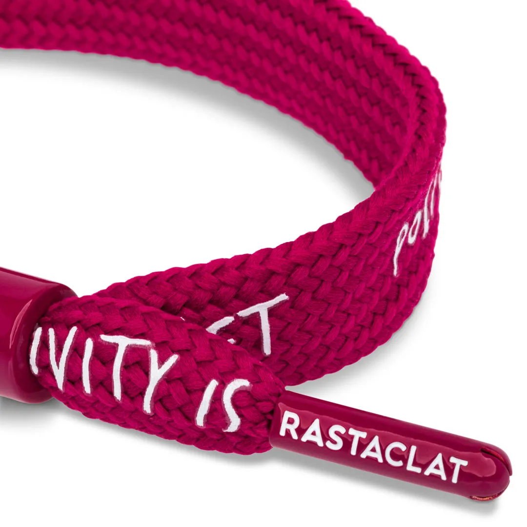 Rastaclat Original Hand Assembled Red Positivity Is A Mindset Adjustable Single Lace Bracelet