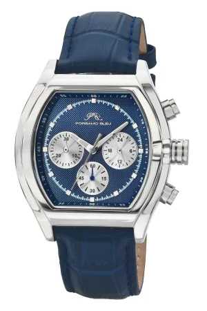 Roman Genuine Leather Silver Tone & Blue Men's Watch 1292EROL