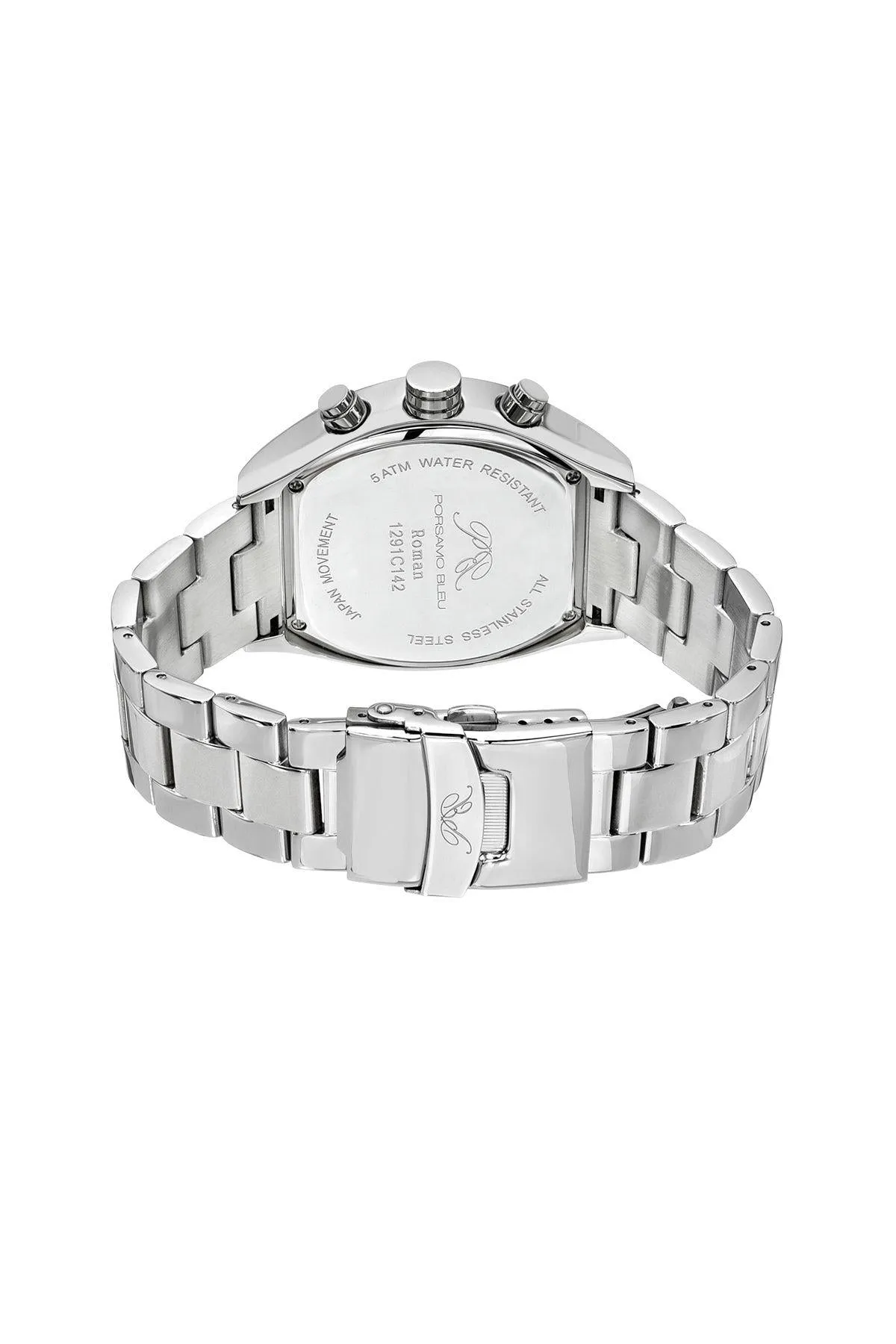 Roman Stainless Steel Silver Tone & Black Men's Watch 1291CROS