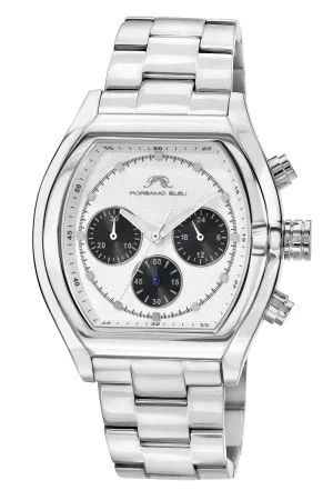 Roman Stainless Steel Silver Tone & White Men's Watch 1291BROS