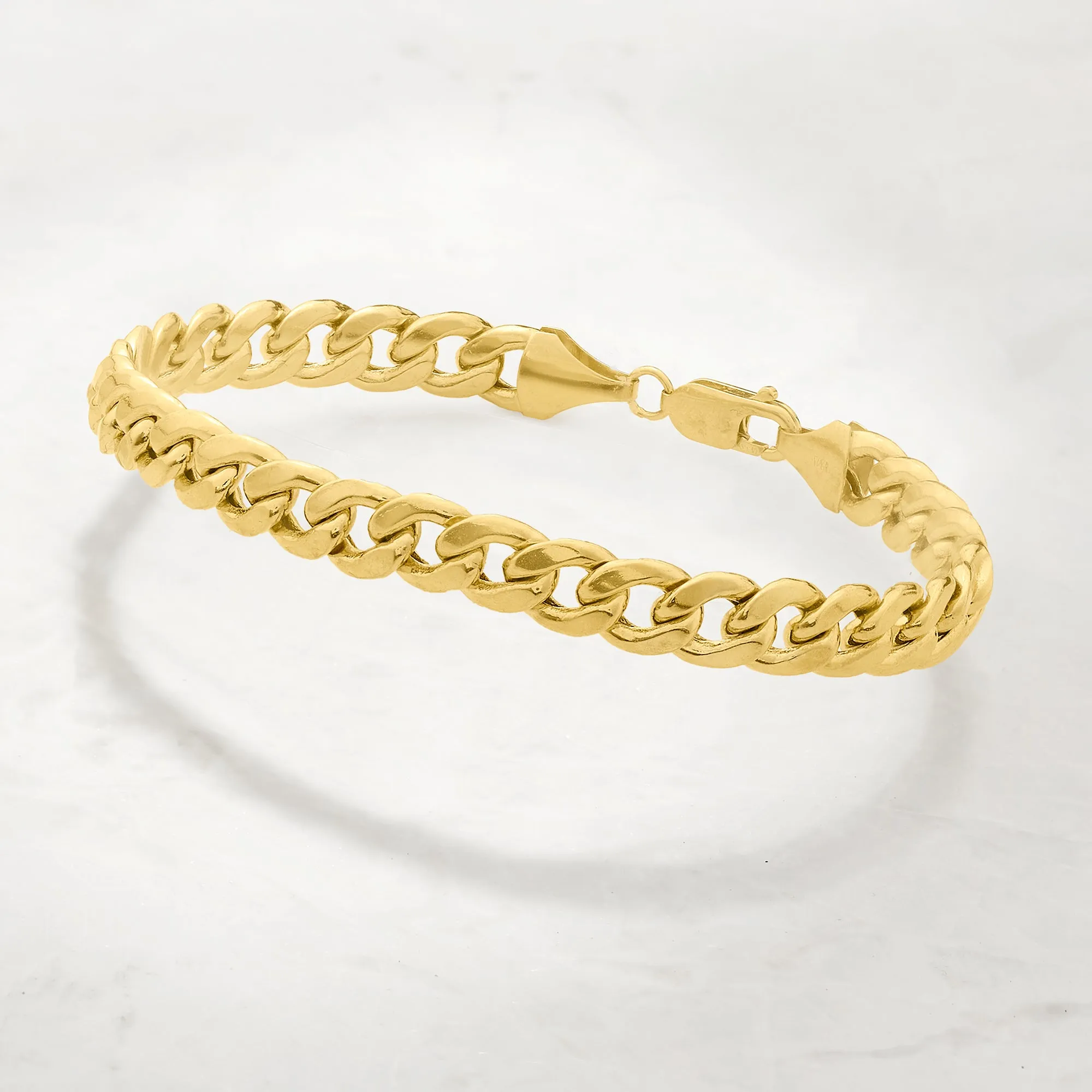 Ross-Simons Men's 7.8mm Miami Cuban Link Bracelet in 14kt Yellow Gold