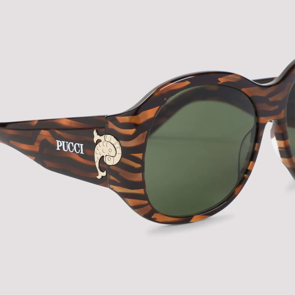 Round Brown Acetate Sunglasses