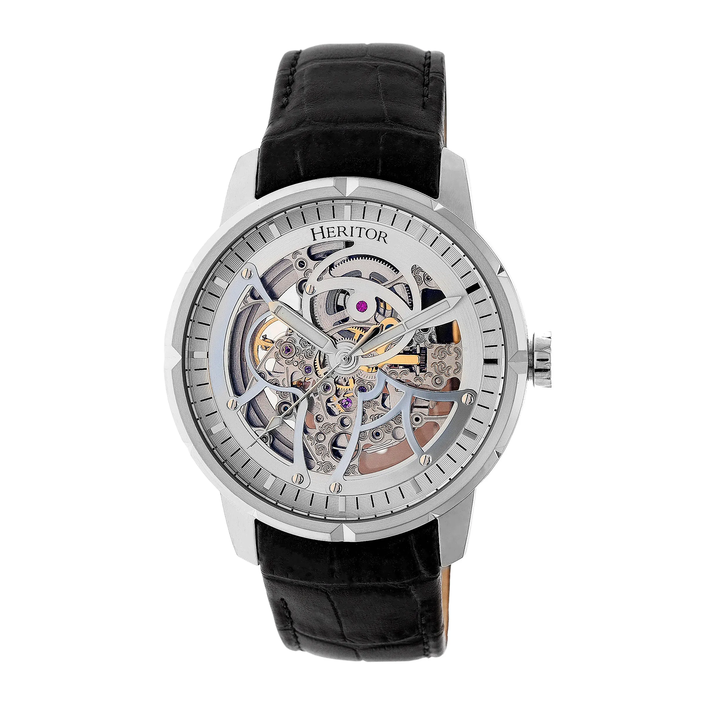 Ryder Skeleton Leather-Band Watch