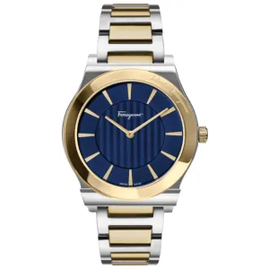 Salvatore Ferragamo 1898 Slim Blue Dial Two Tone Steel Men's Watch SFPE00419