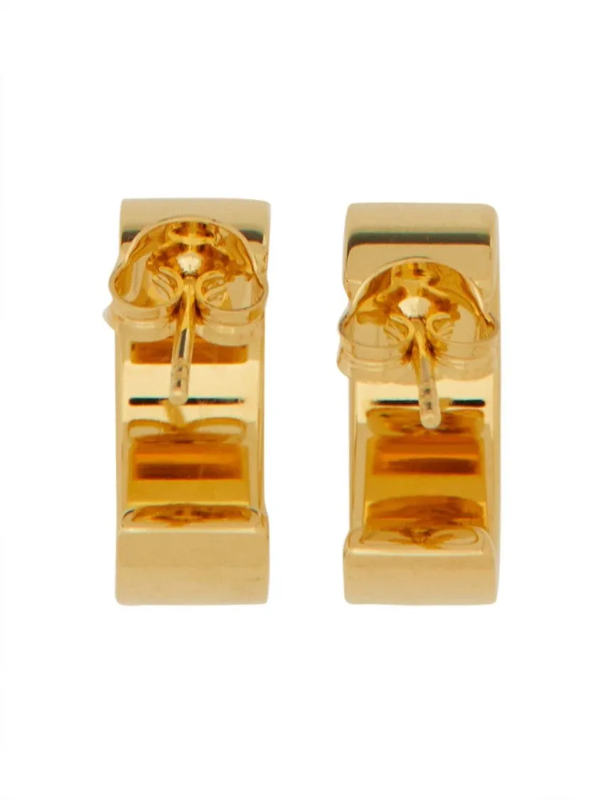 Sculptural Gold Brass Earrings With Engraved Detailing