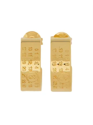 Sculptural Gold Brass Earrings With Engraved Detailing