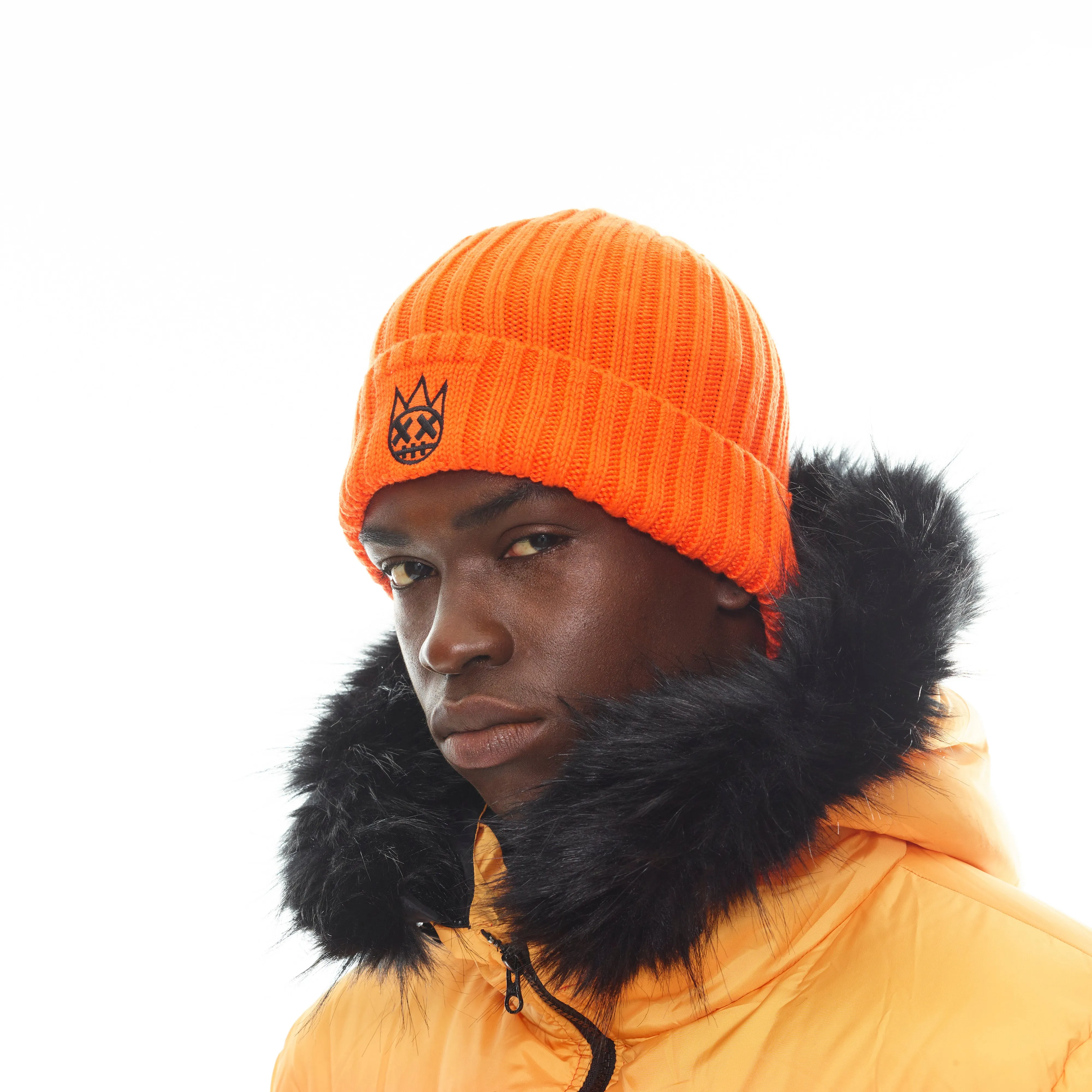 Shimuchan Logo Knit Hat In Coral