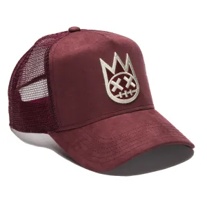 SHIMUCHAN LOGO MESH BACK TRUCKER HAT IN VINTAGE MERLOT