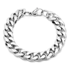 Silver Polished Cuban Link Bracelet