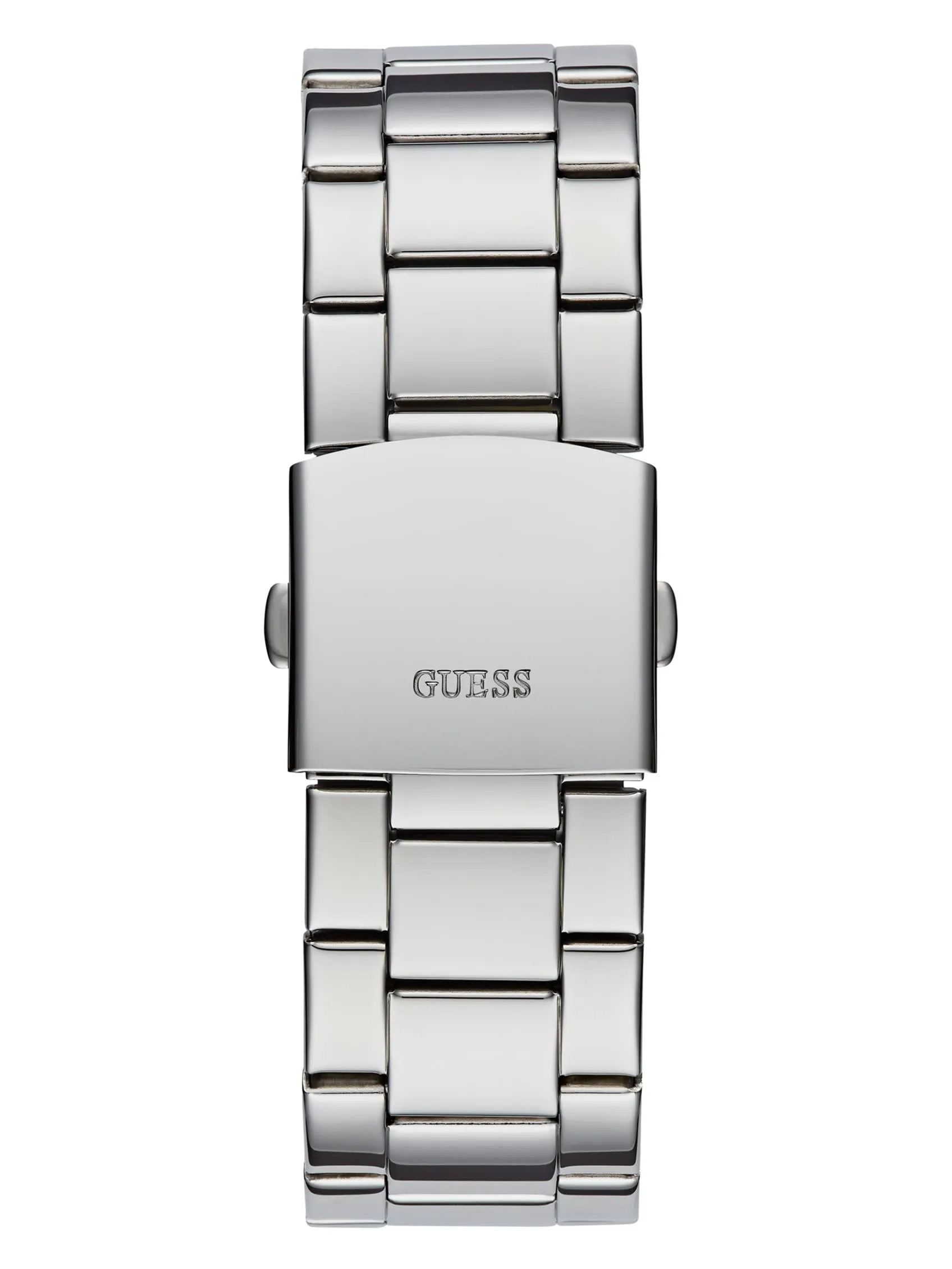 Silver-Tone and Blue Analog Watch
