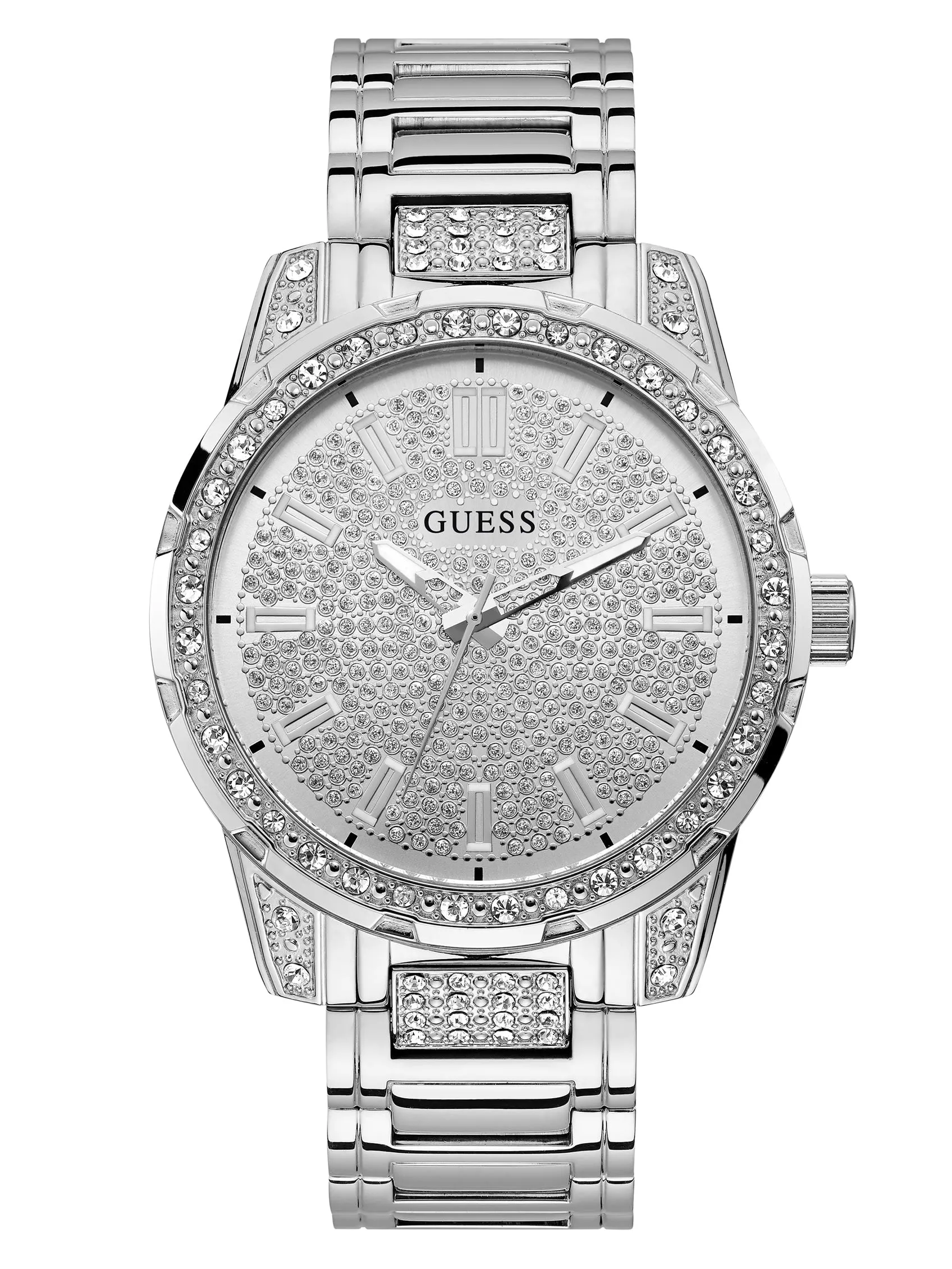 Silver-Tone and Rhinestone Analog Watch