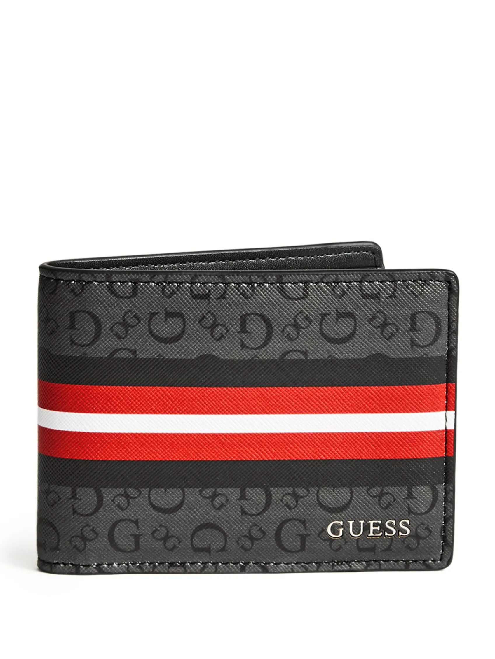 Slim Logo Striped Bifold Wallet