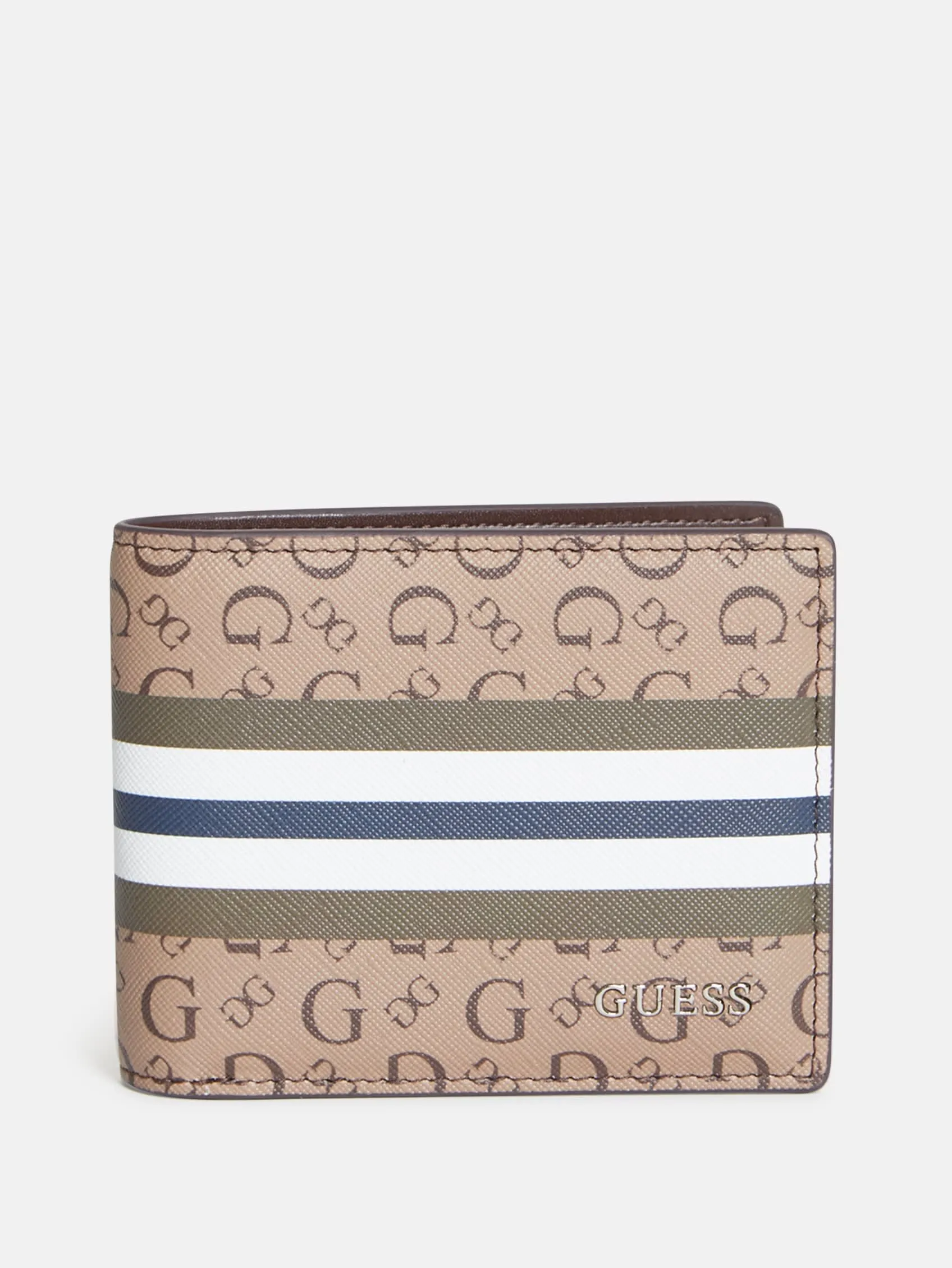 Slim Logo Striped Bifold Wallet