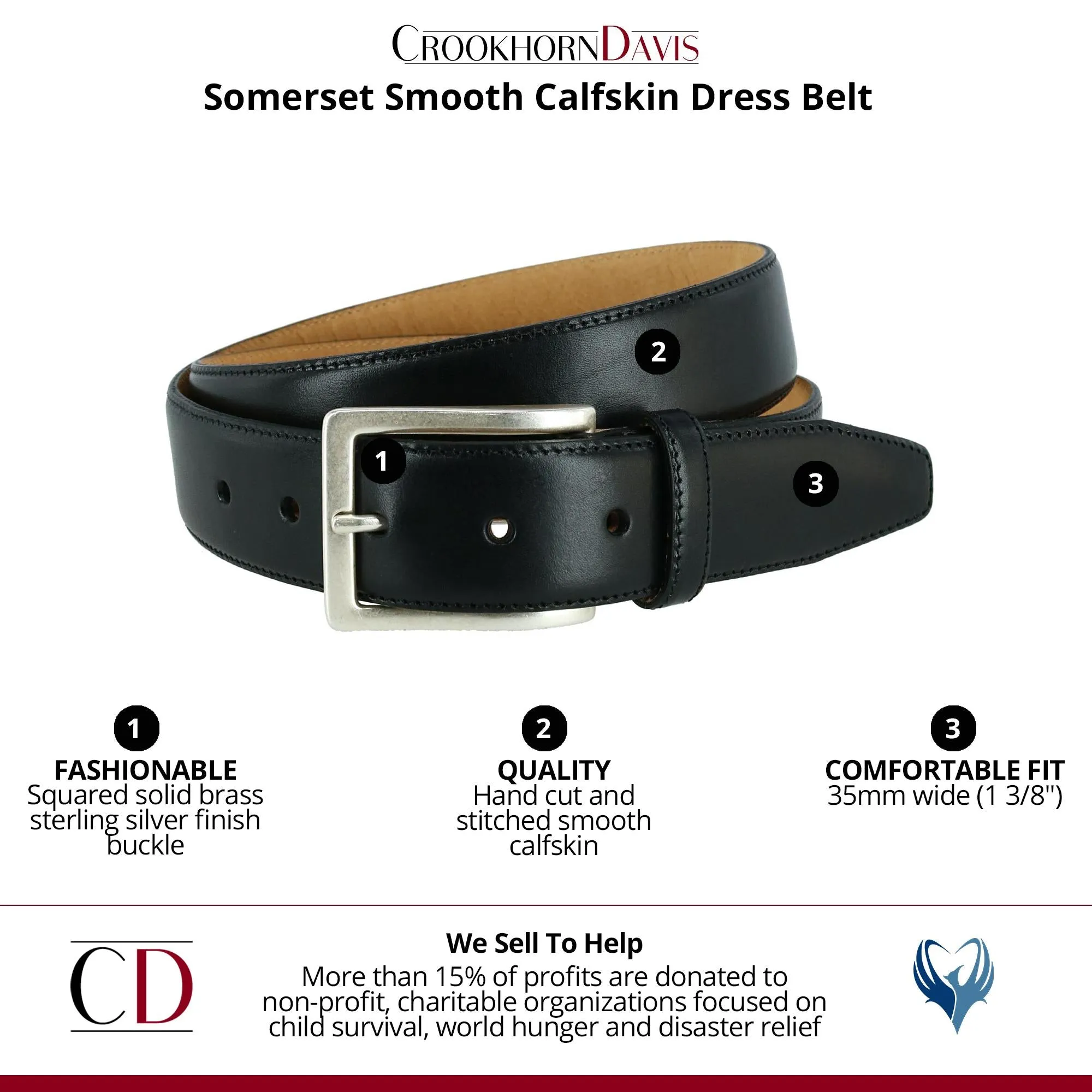 Somerset Smooth Calfskin Dress Belt