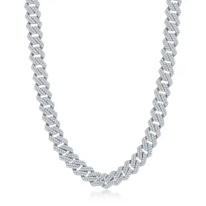 Sterling Silver 8mm Micro Pave Monaco Chain