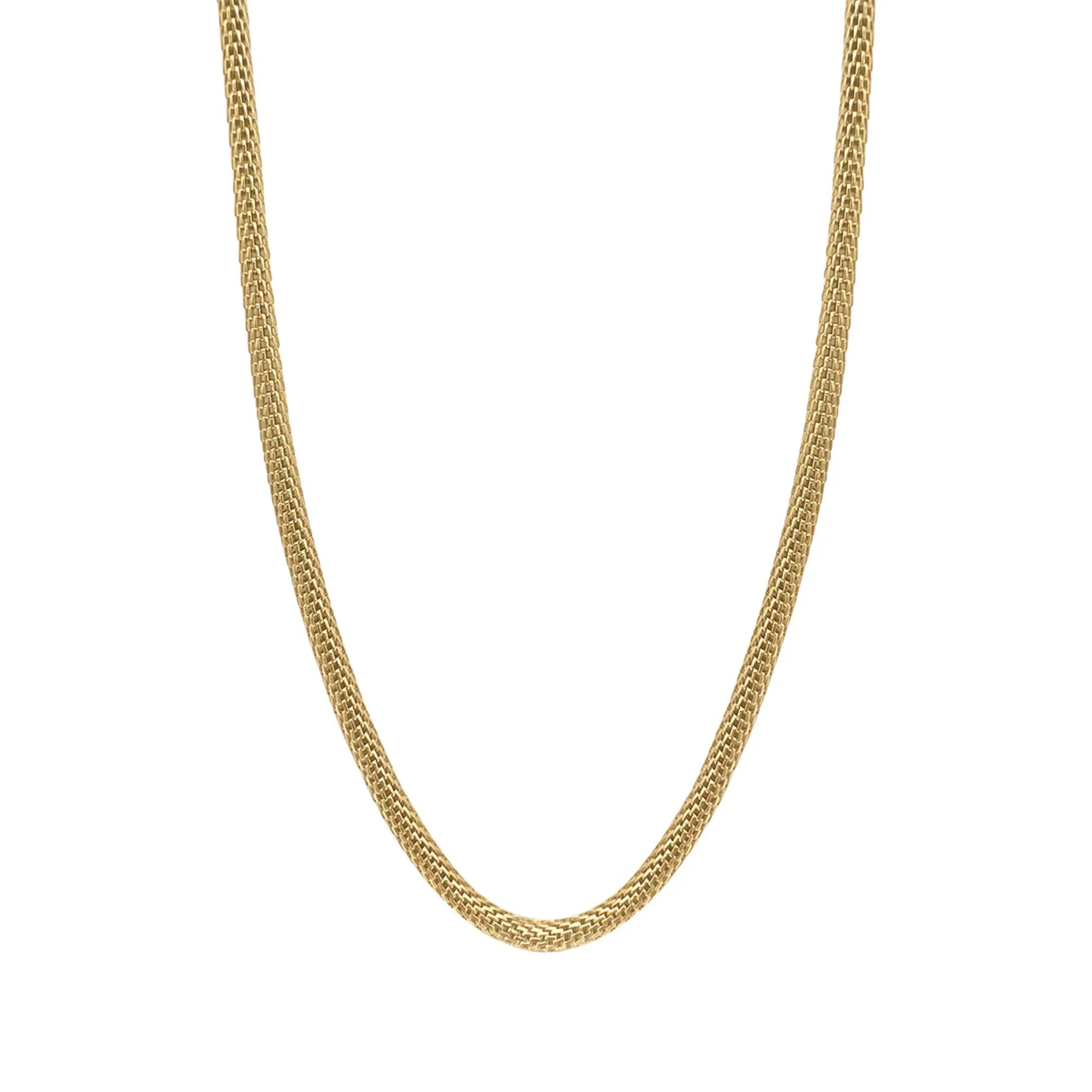Tarnish Resistant 14k Gold Plated Textured Chain