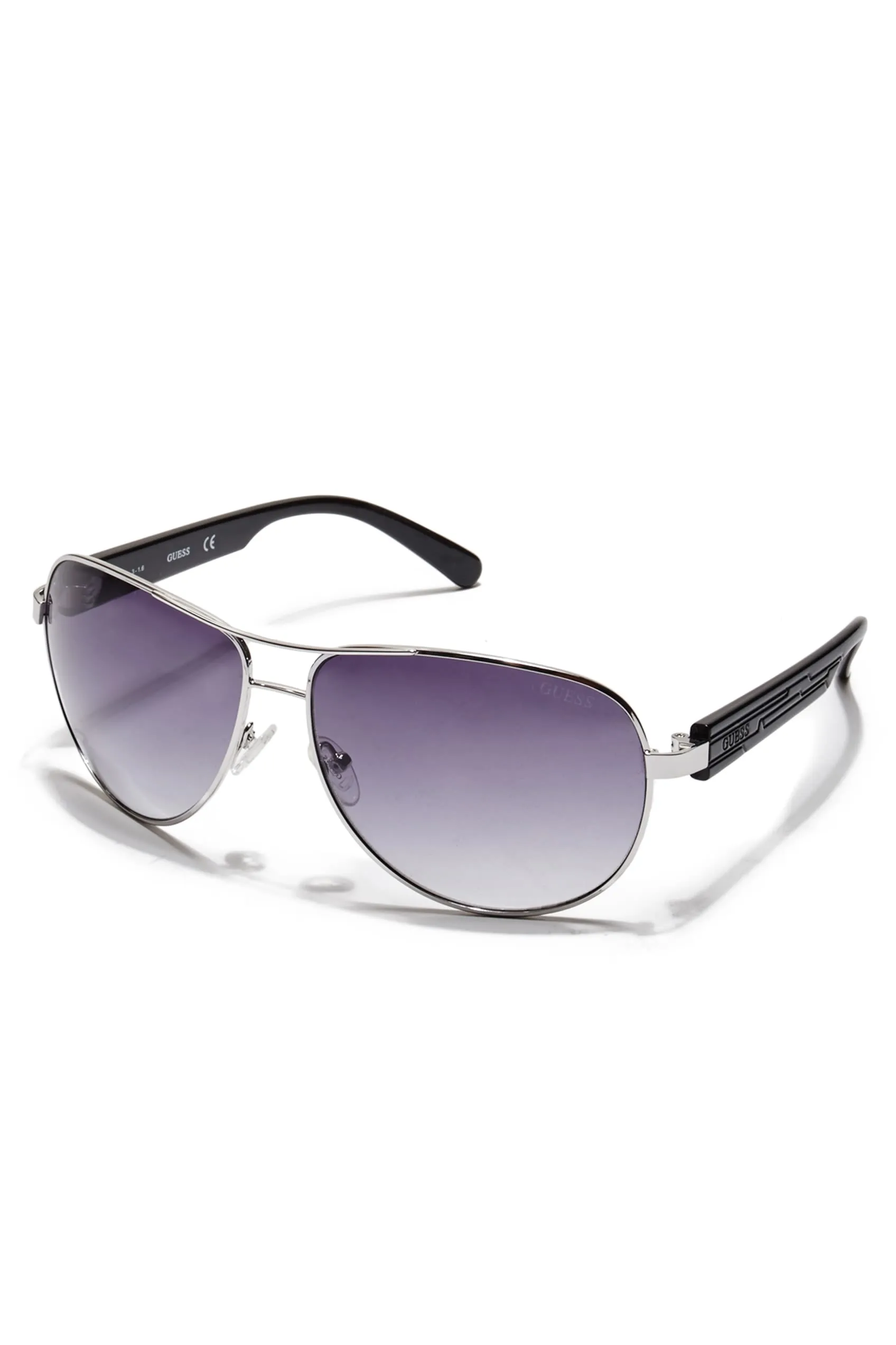 Textured-Arm Aviator Sunglasses