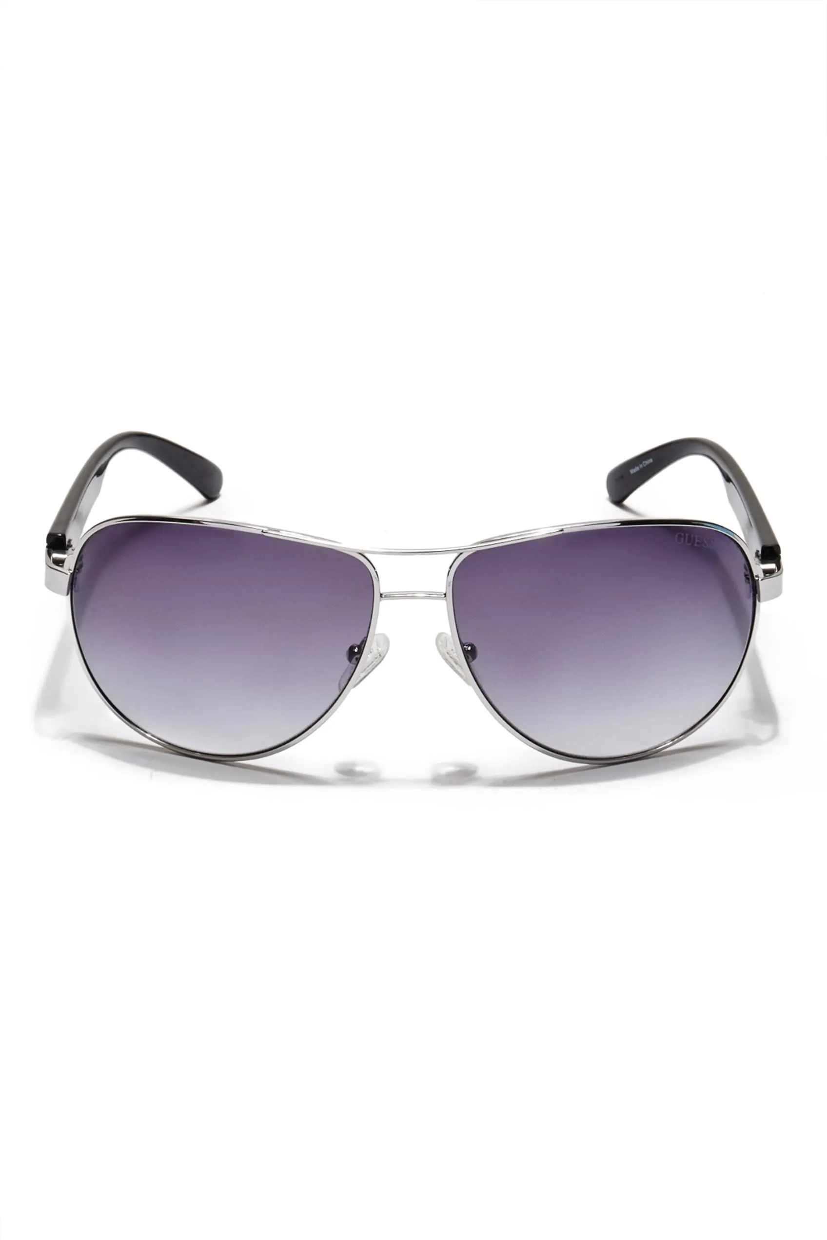 Textured-Arm Aviator Sunglasses