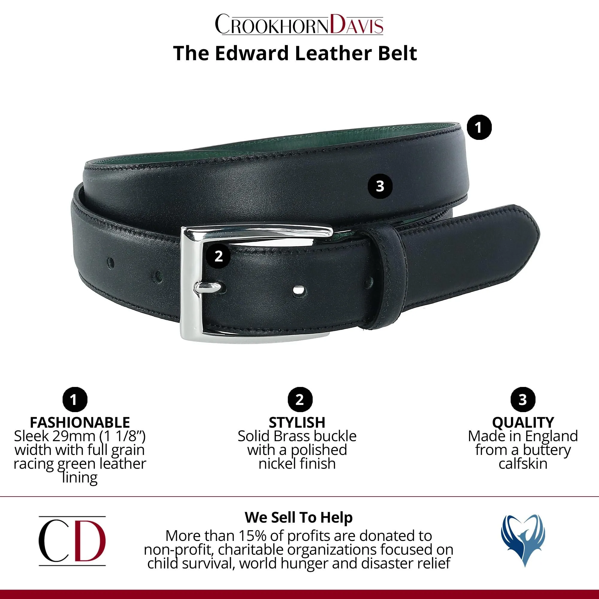 The Edward Slim Calfskin Leather Belt