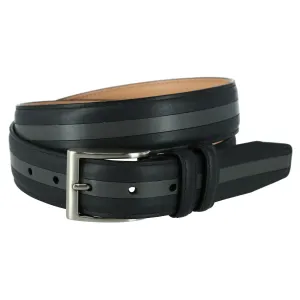 The Slate Italian Calfskin Two Tone Inlay Golf Leather Belt