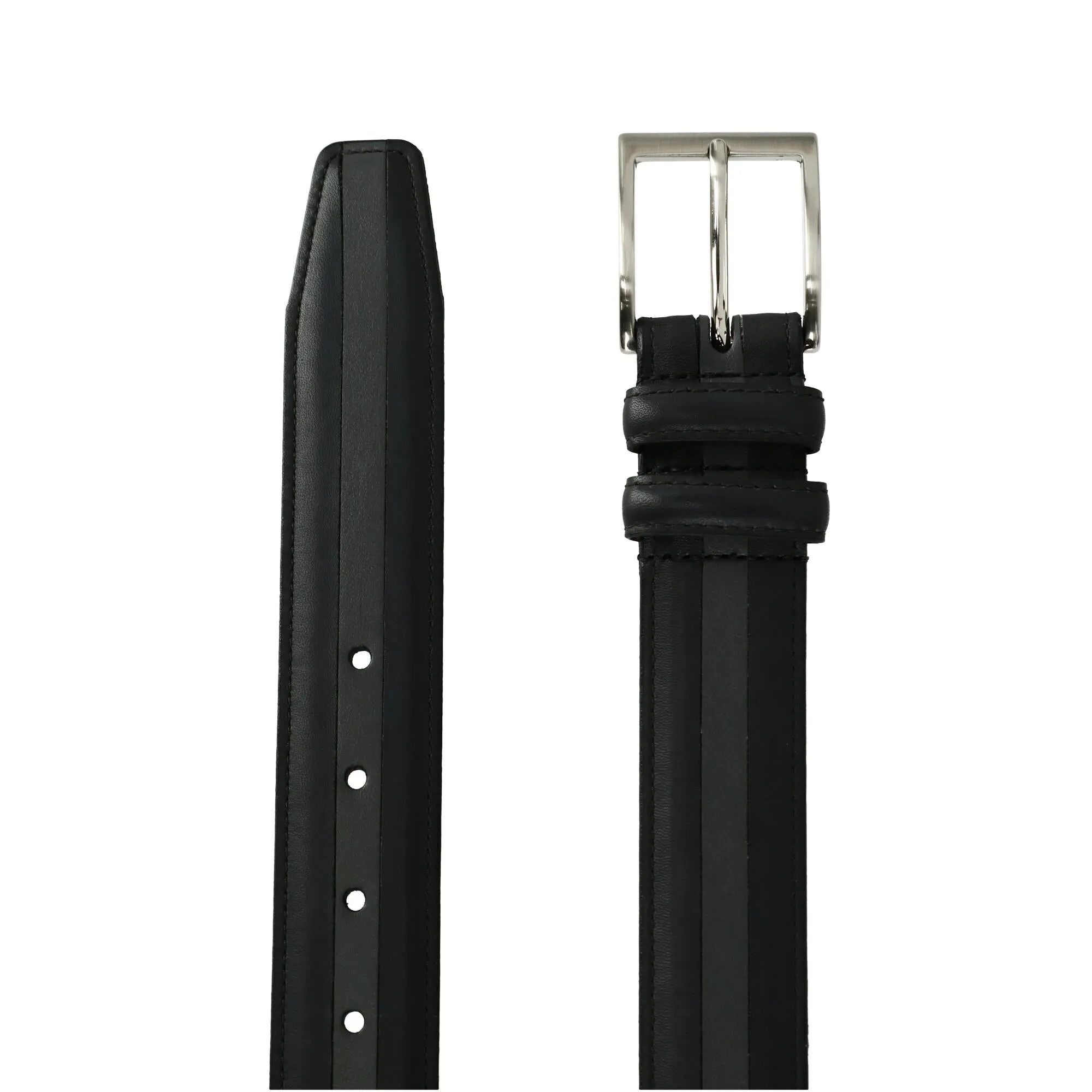 The Slate Italian Calfskin Two Tone Inlay Golf Leather Belt