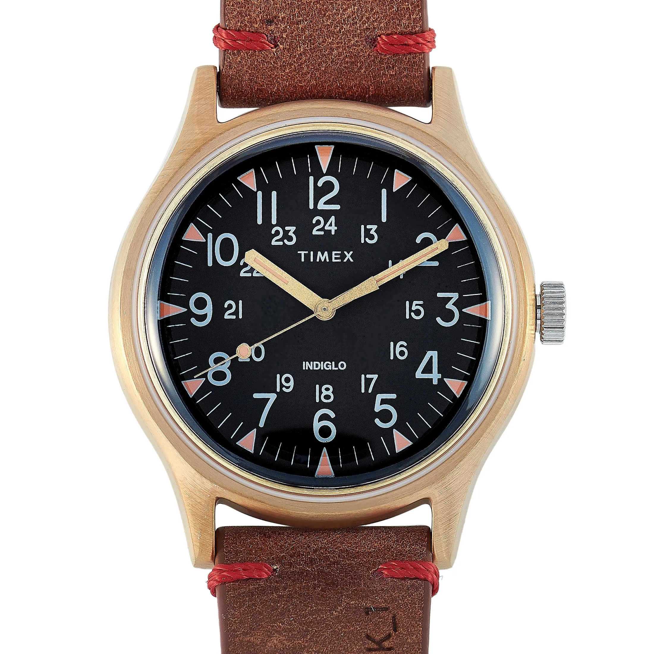 Timex MK1 40 mm 24 Hour Leather Strap Military Watch TW2R96700