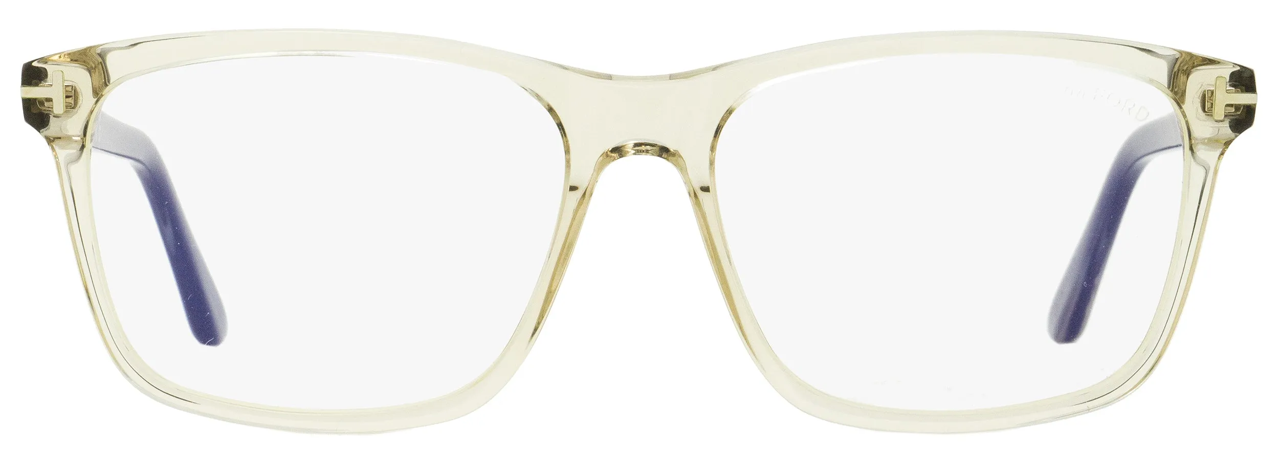 Tom Ford Men's Rectangular Eyeglasses TF5479B 020 Transparent Gray/Gray Horn 56mm