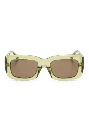 Translucent Green Rectangular Sunglasses