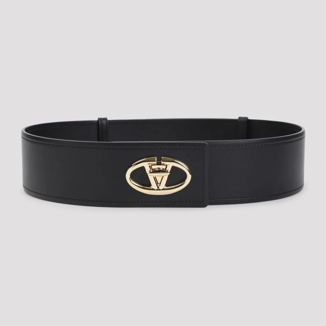 Vlogo Black Calf Leather Belt