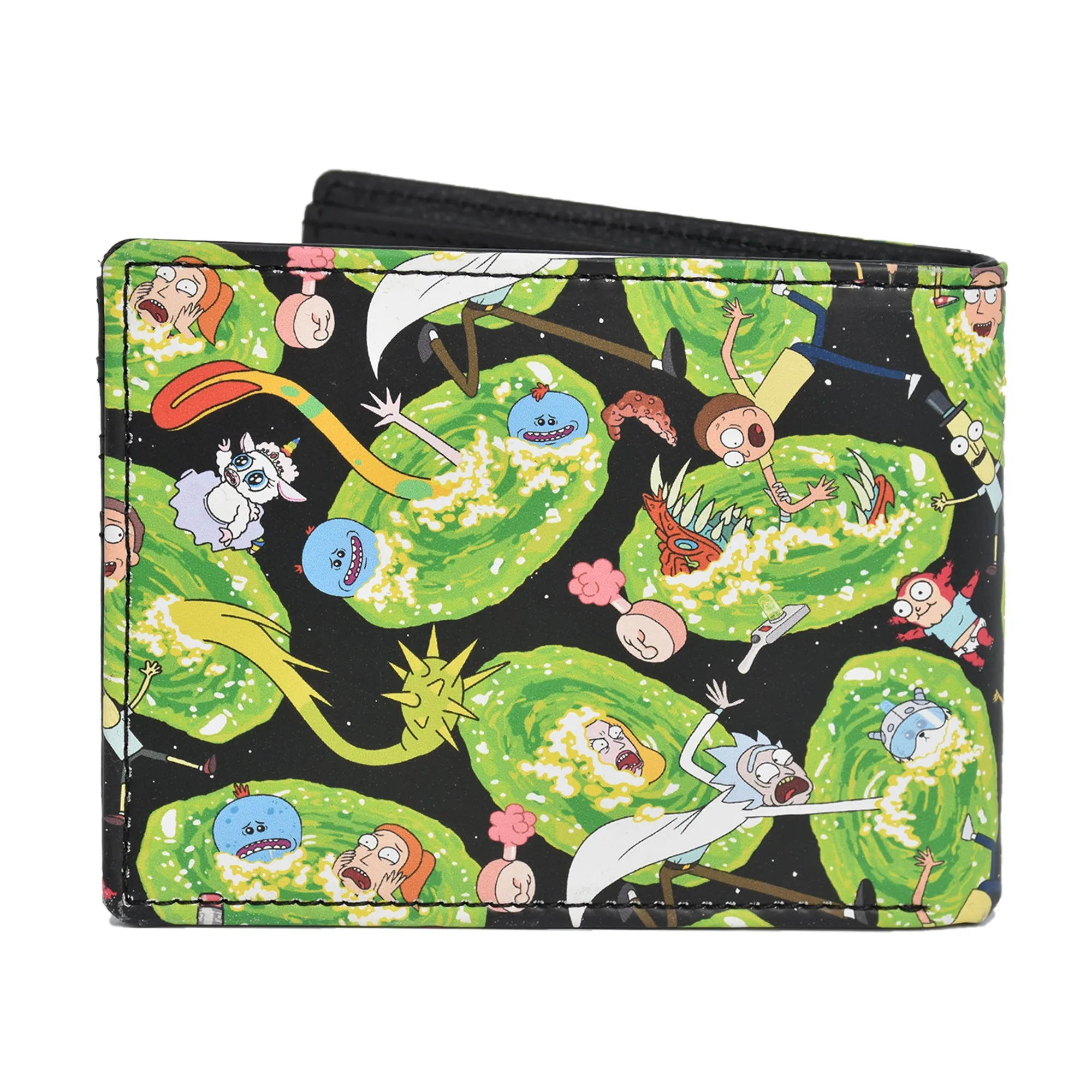 WB Adult Swim Rick And Morty AOP Bifold Wallet in a Decorative Tin Case, Multi