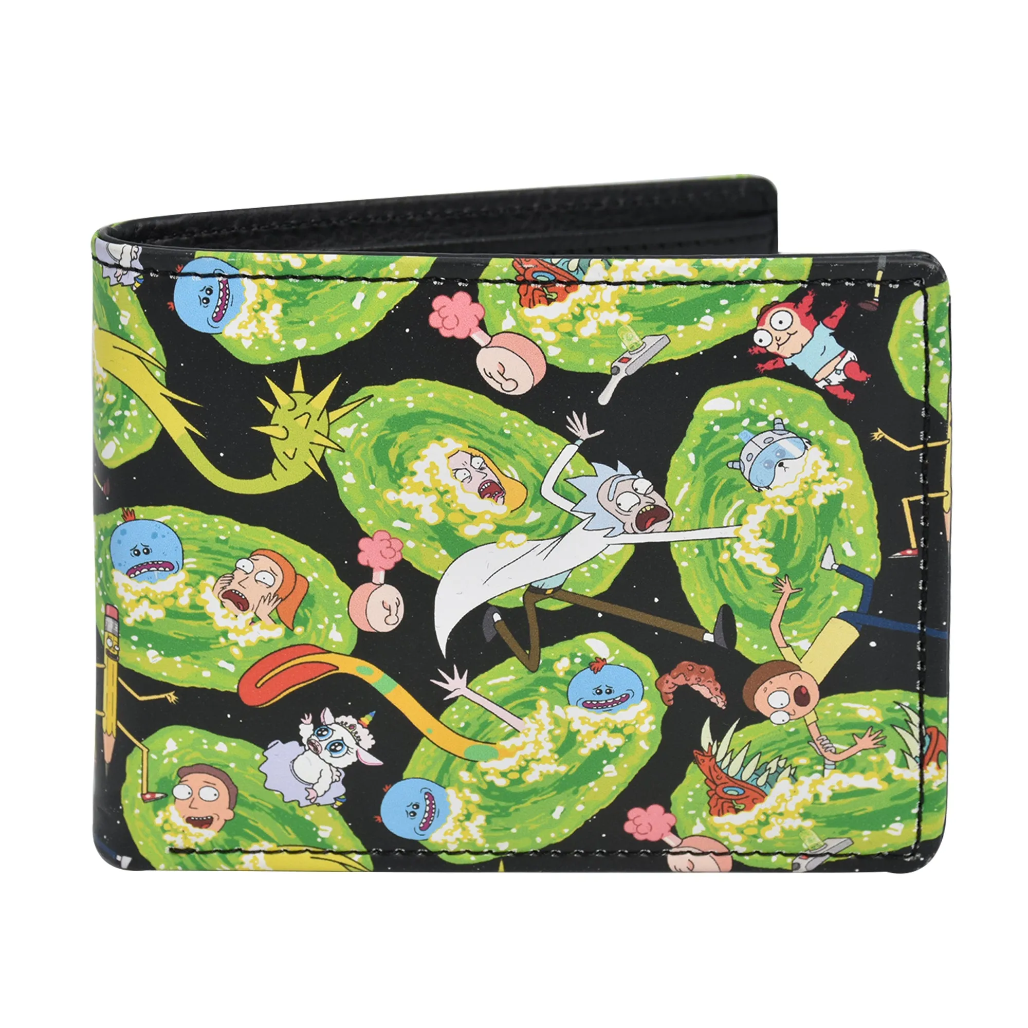 WB Adult Swim Rick And Morty AOP Bifold Wallet in a Decorative Tin Case, Multi