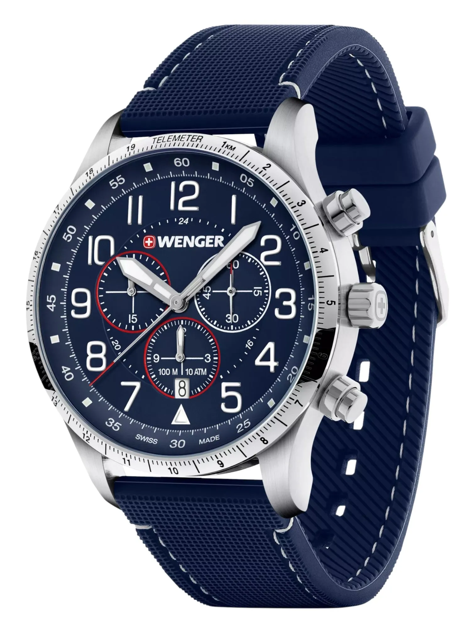 Wenger Swiss Army Men's 01.1543.117 Attitude Chrono Blue Dial Watch 44 mm