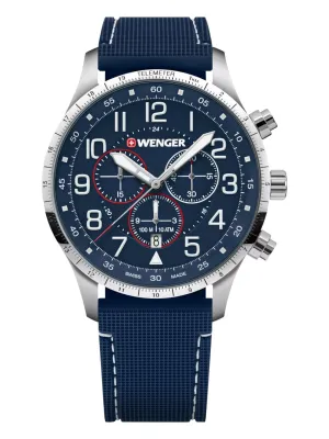 Wenger Swiss Army Men's 01.1543.117 Attitude Chrono Blue Dial Watch 44 mm