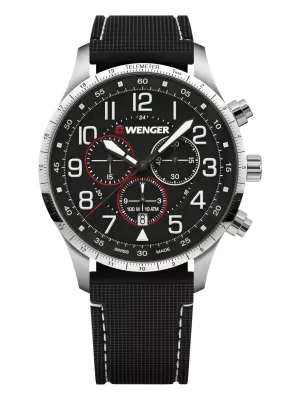 Wenger Swiss Army Men's 01.1543.119 Attitude Chrono Black Dial Watch 44 mm