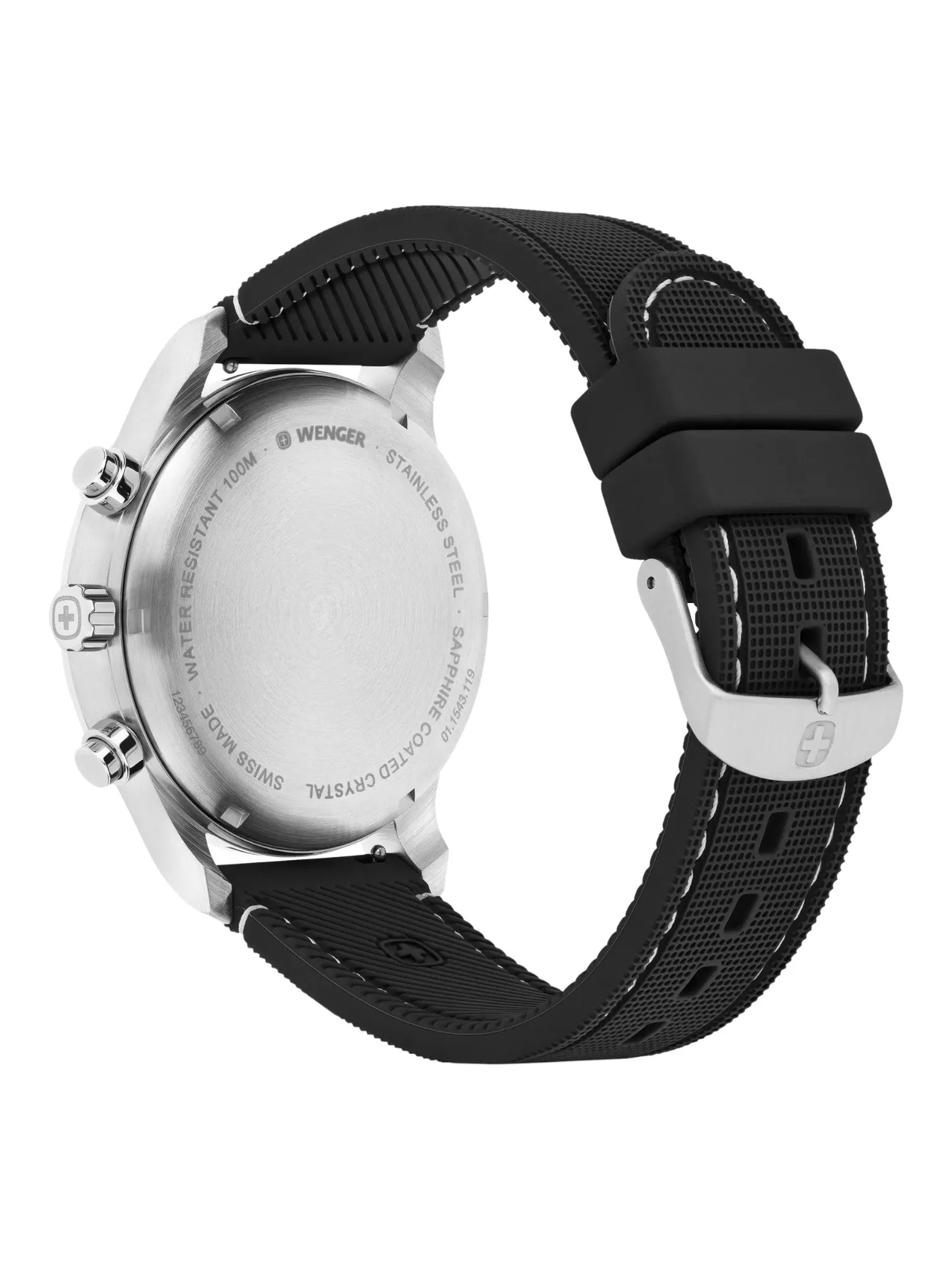 Wenger Swiss Army Men's 01.1543.119 Attitude Chrono Black Dial Watch 44 mm