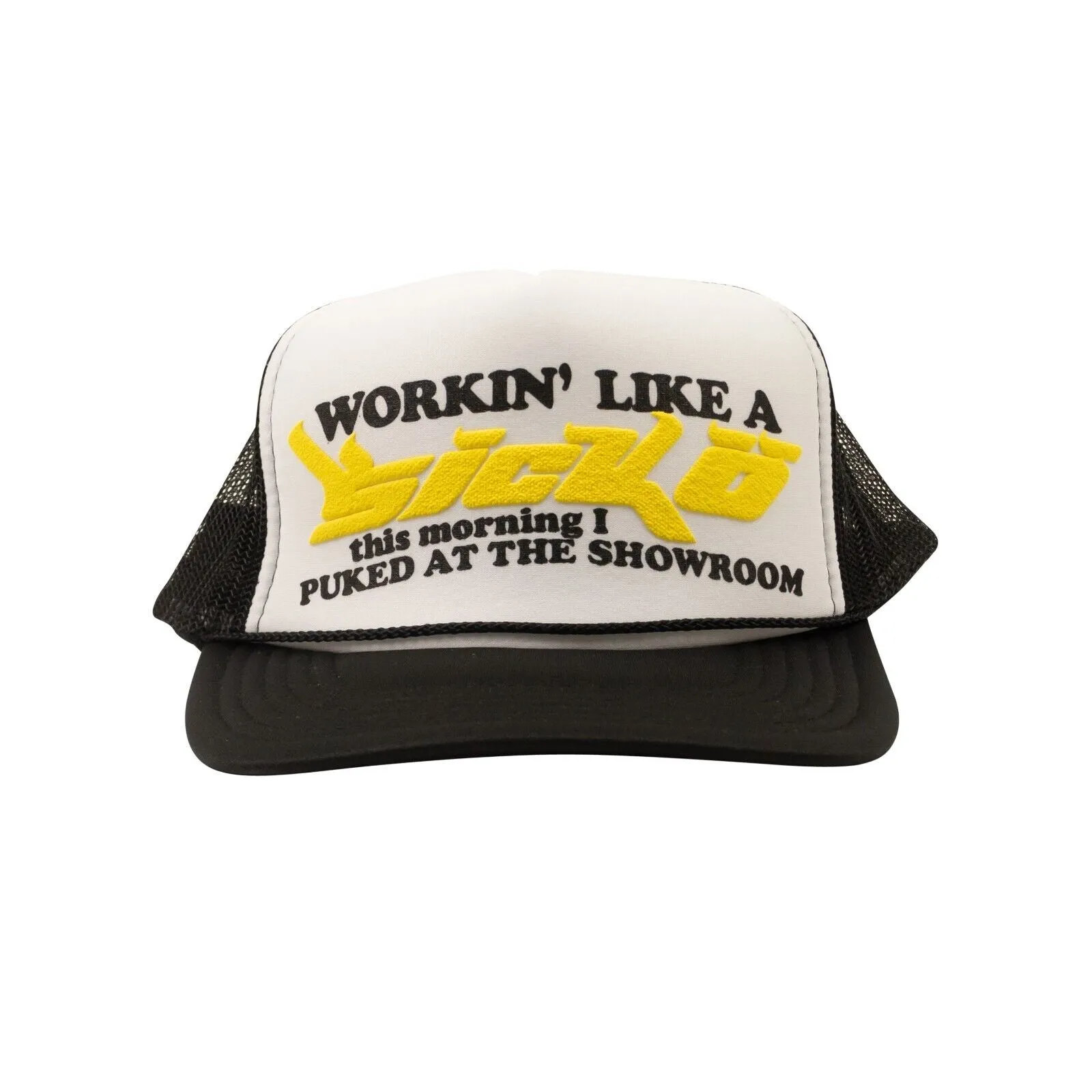 X 375 Black And Yellow Logo Trucker Cap