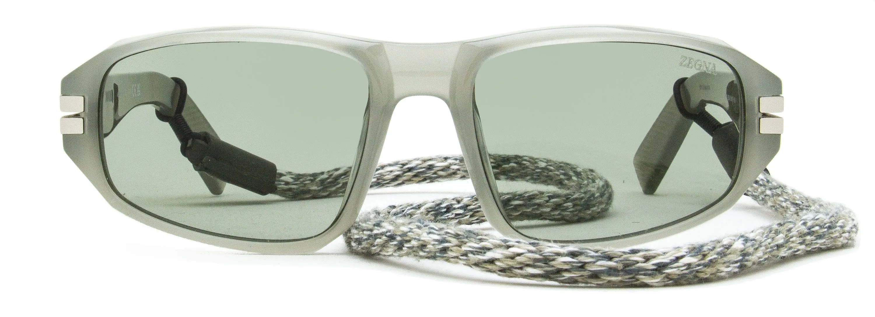 Zegna Men's Lanyard Sunglasses EZ0262 93N Green-Gray 58mm