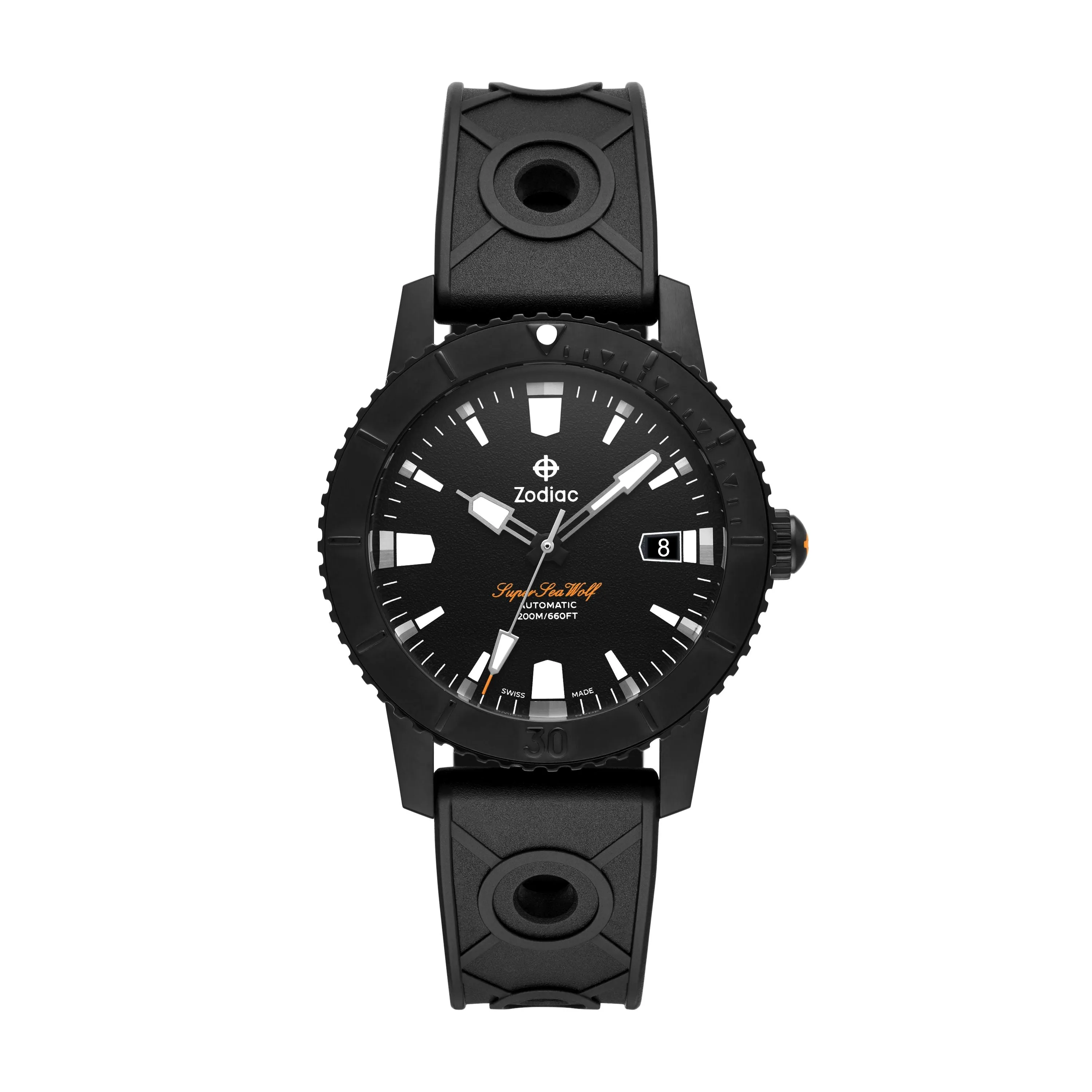 Zodiac Men's Super Sea Wolf Compression Automatic, Black Stainless Steel Watch